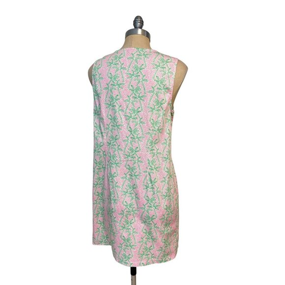 C&C California Sleeveless Pink & Green Palm Print Shift Dress size 12 - Picture 4 of 6